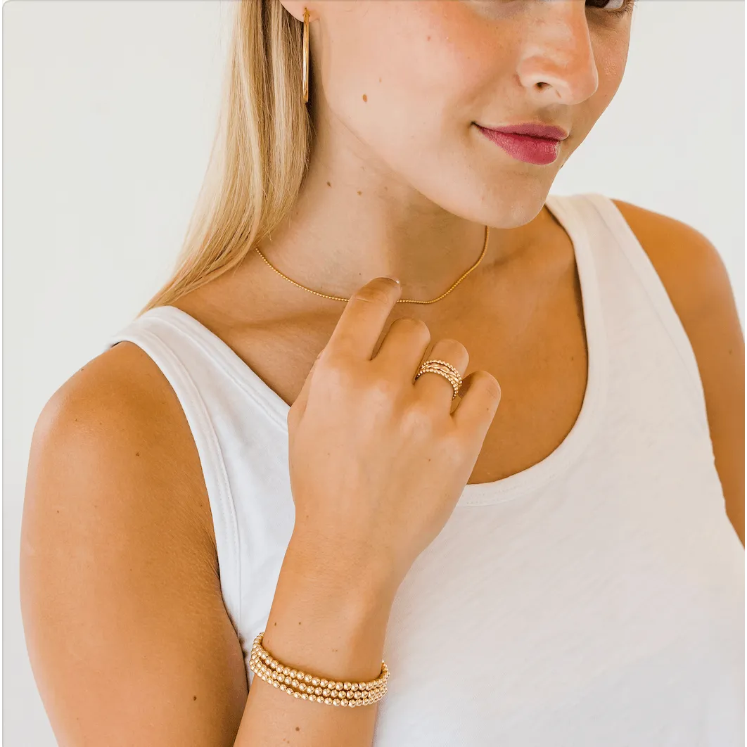 4mm 14k Gold Filled Karma waterproof bracelet 6.5"-7"