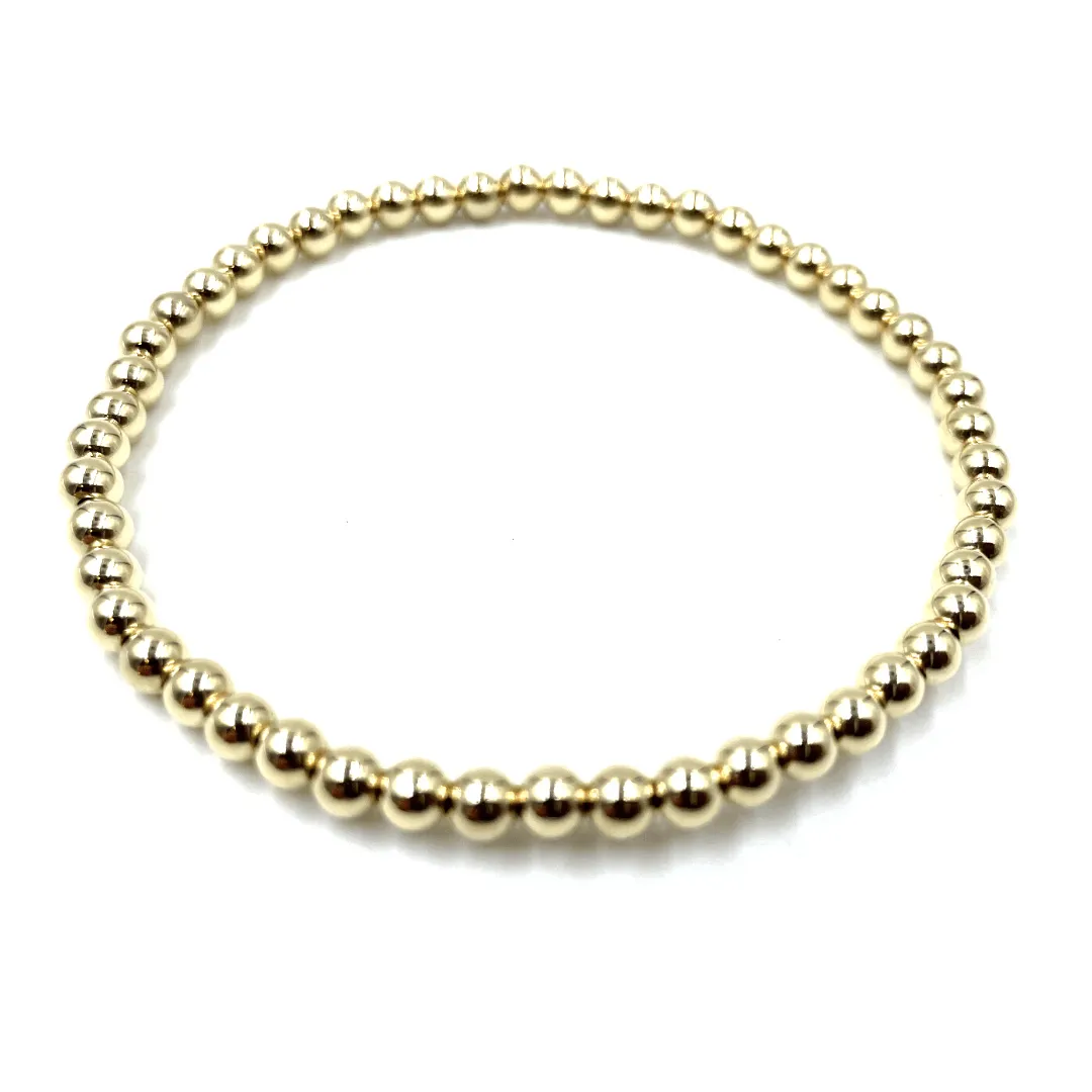 4mm 14k Gold Filled Karma waterproof bracelet 6.5"-7"