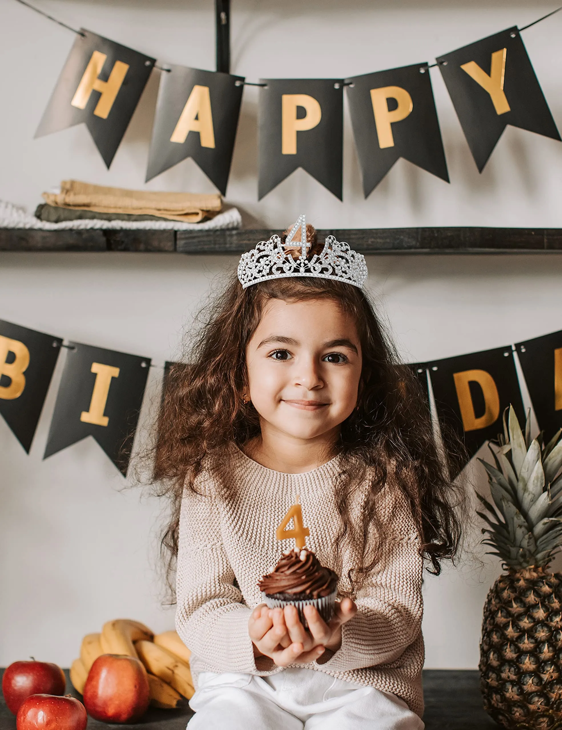 4th Birthday, 4th Birthday Decorations for Girl, 4th Birthday Tiara, 4th Birthday Tiara
