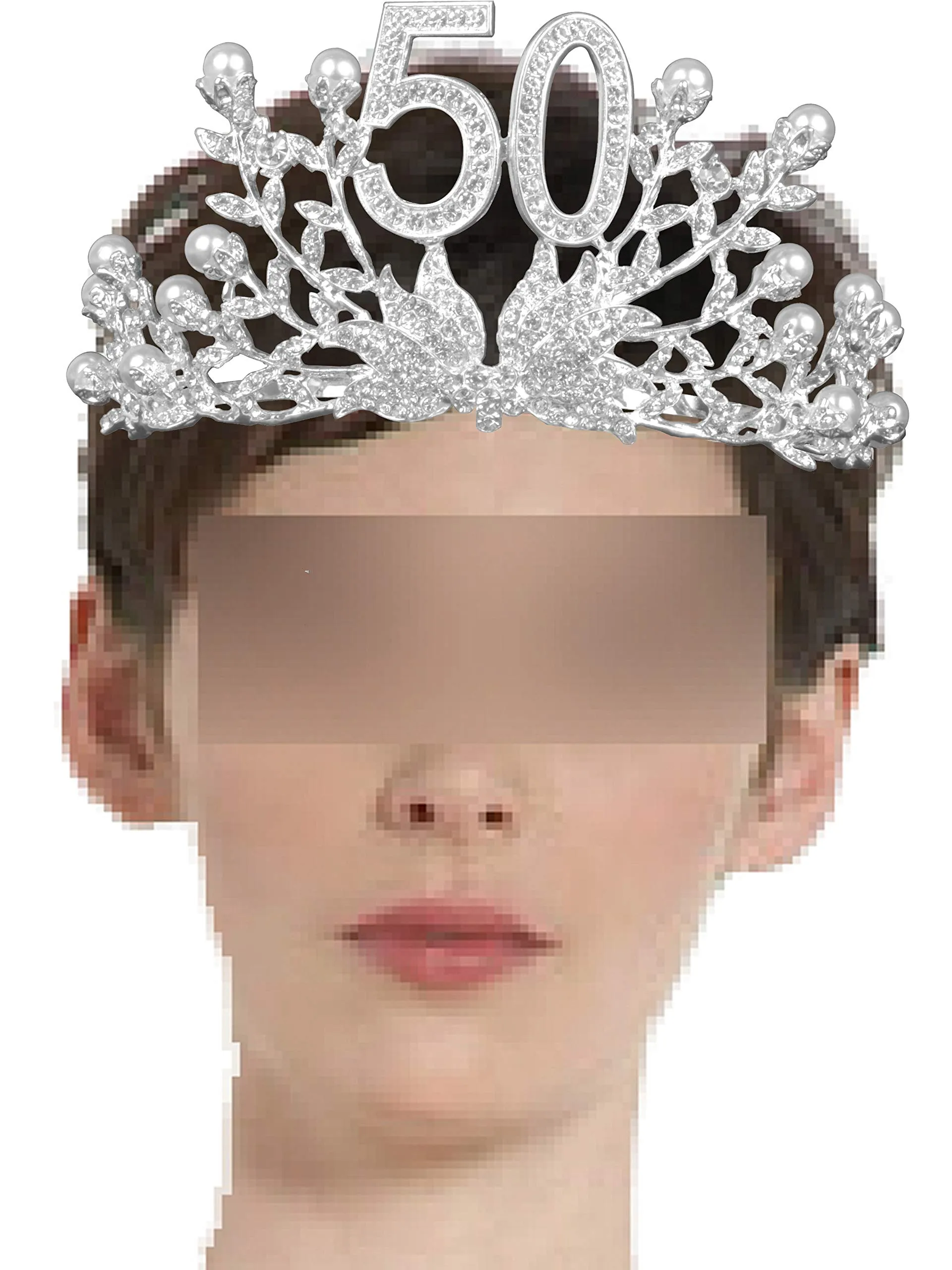 50th Birthday Gifts for Women, 50th Birthday Tiara and Sash, 50 Fabulous Sash and Crystal
