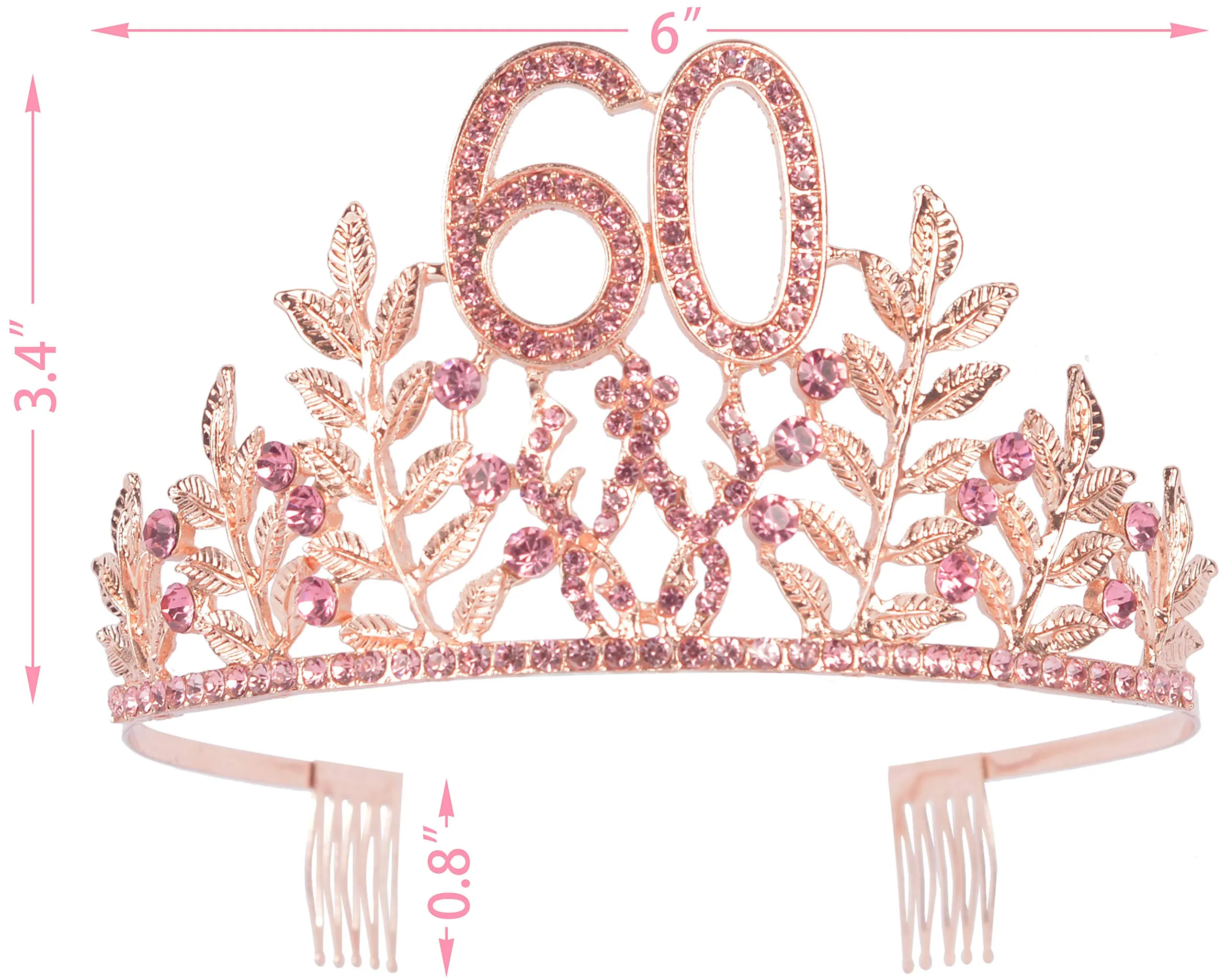 60th Birthday Gifts for Women, 60th Birthday Tiara and Sash, 60 Fabulous Sash and Crystal