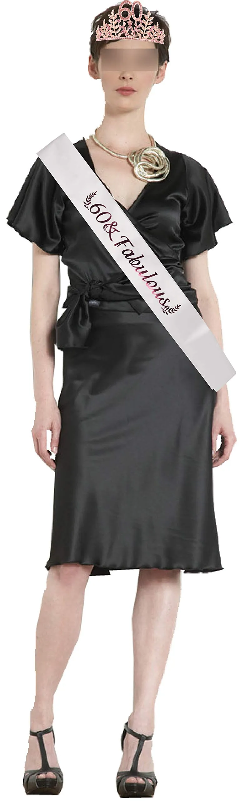 60th Birthday Gifts for Women, 60th Birthday Tiara and Sash, 60 Fabulous Sash and Crystal