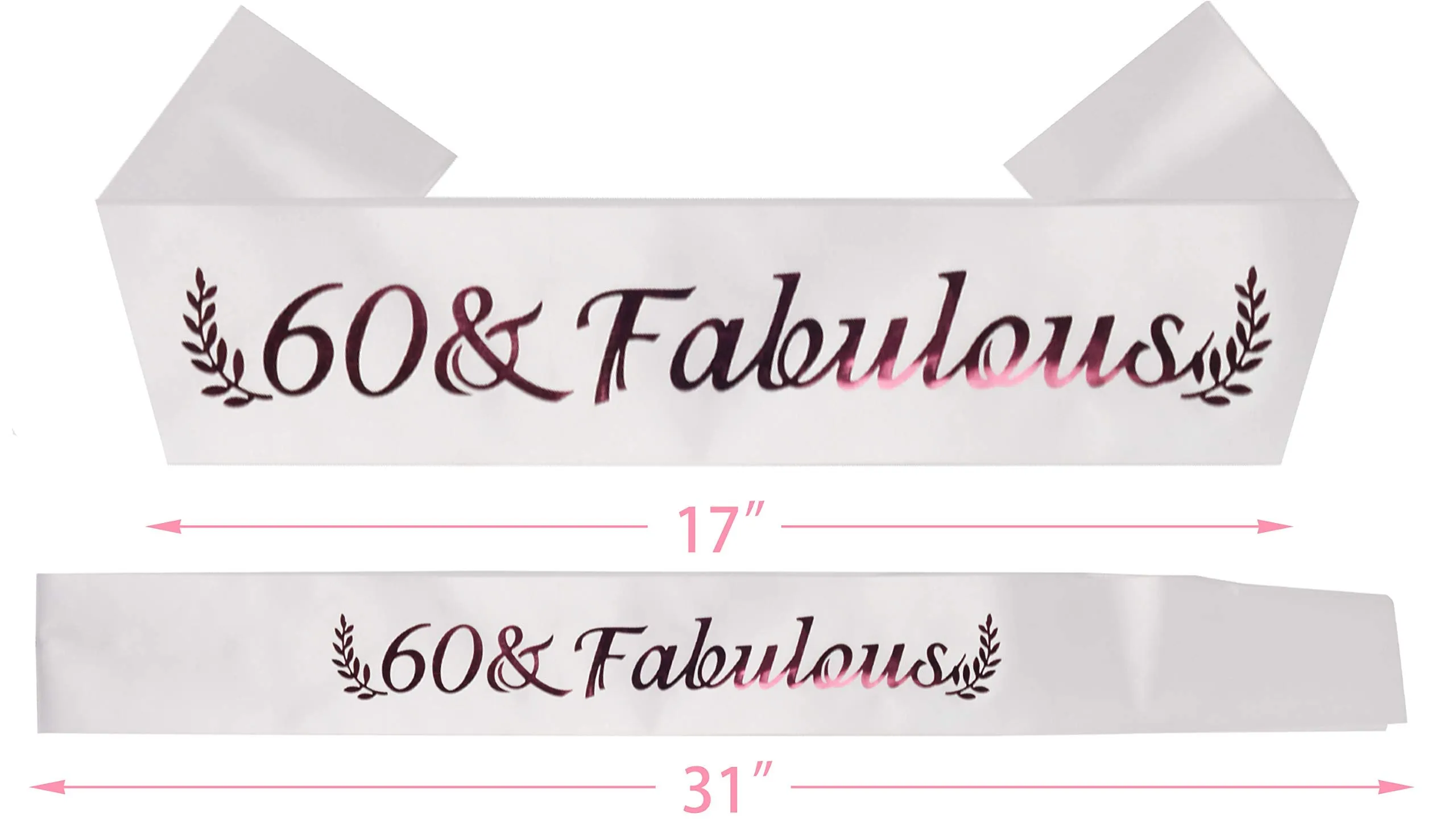 60th Birthday Gifts for Women, 60th Birthday Tiara and Sash, 60 Fabulous Sash and Crystal