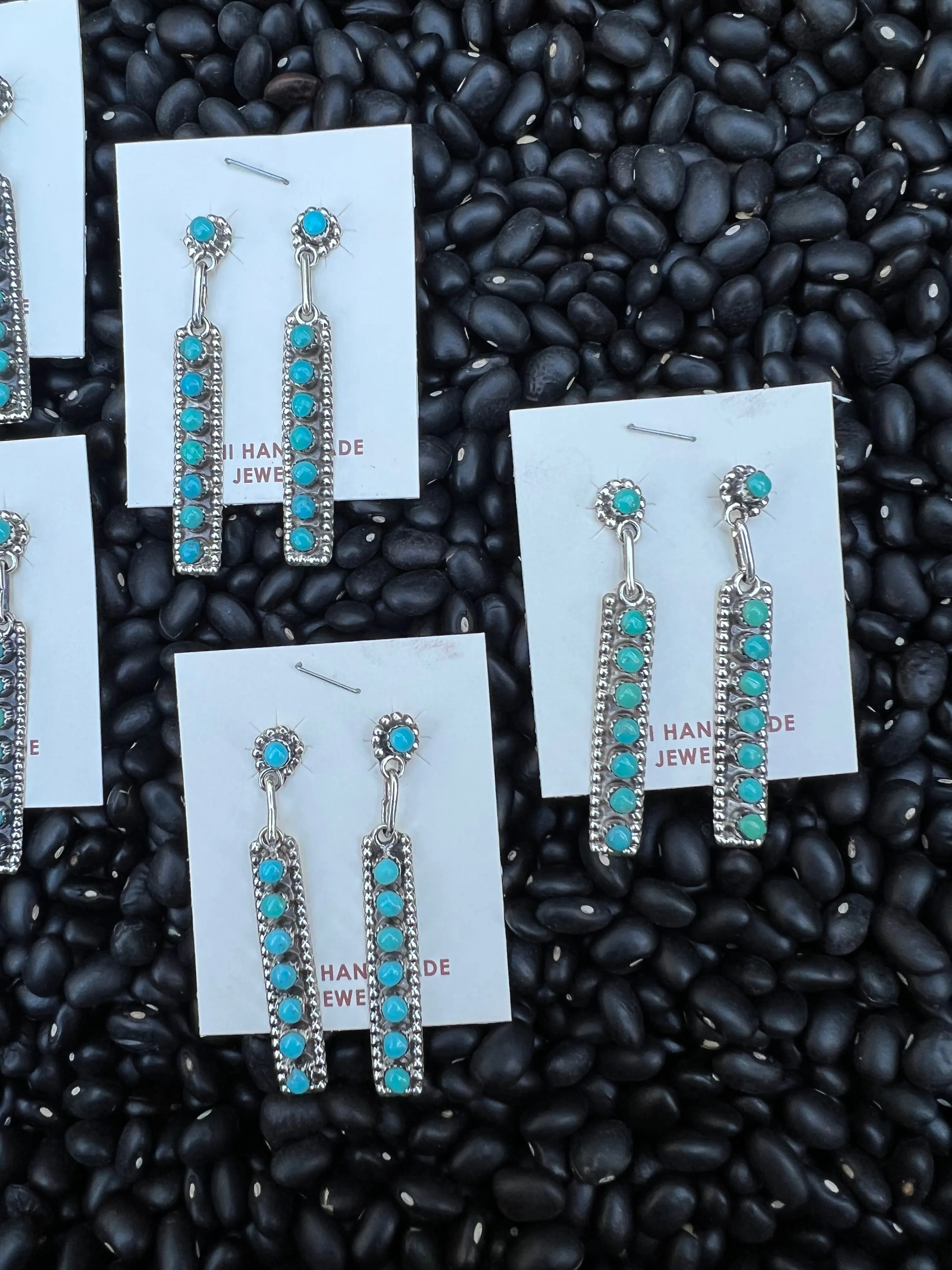 8 stone turquoise dangles