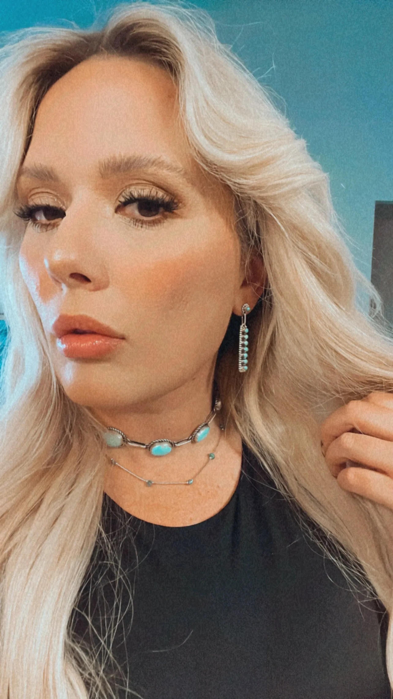 8 stone turquoise dangles