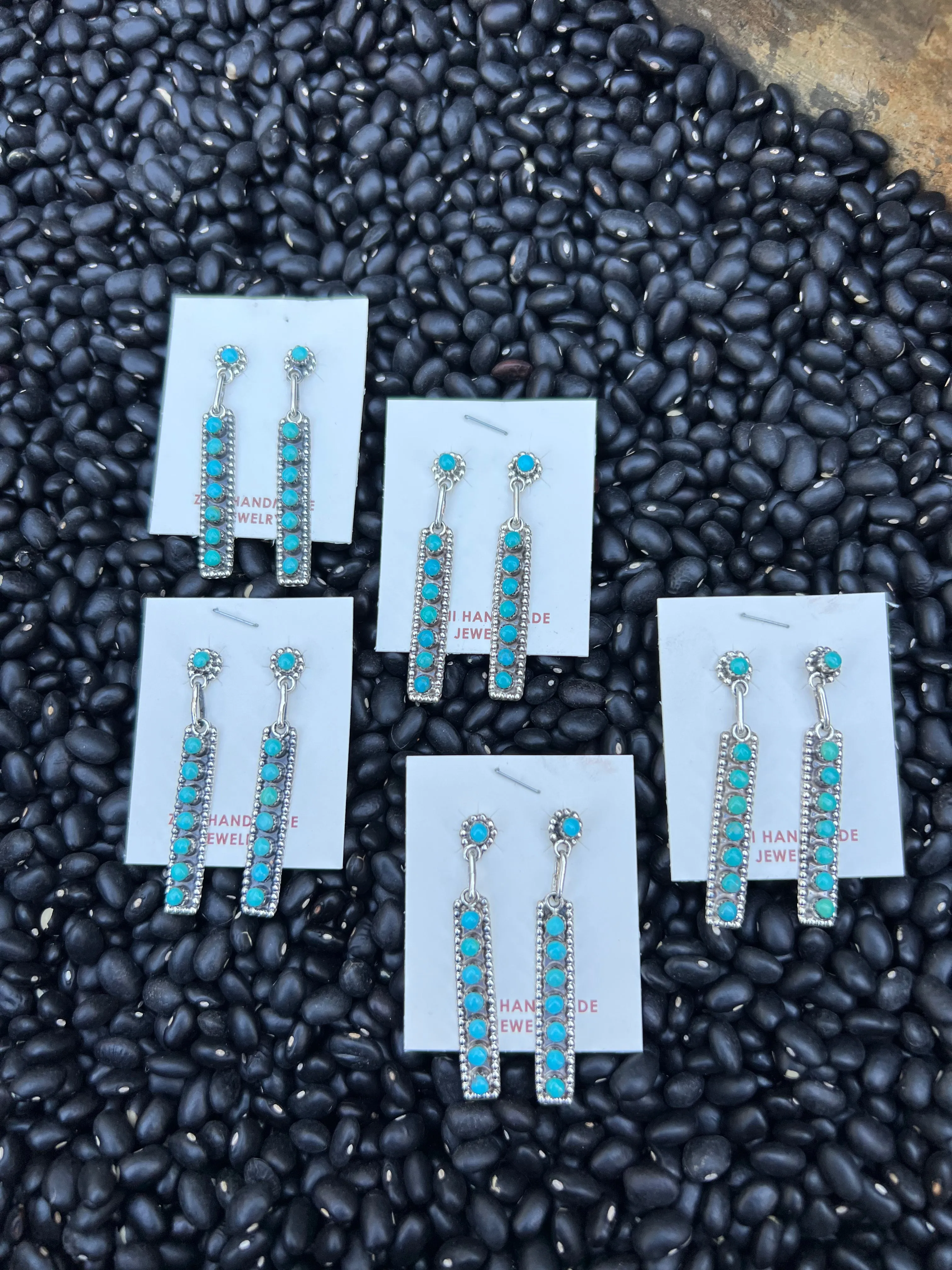 8 stone turquoise dangles