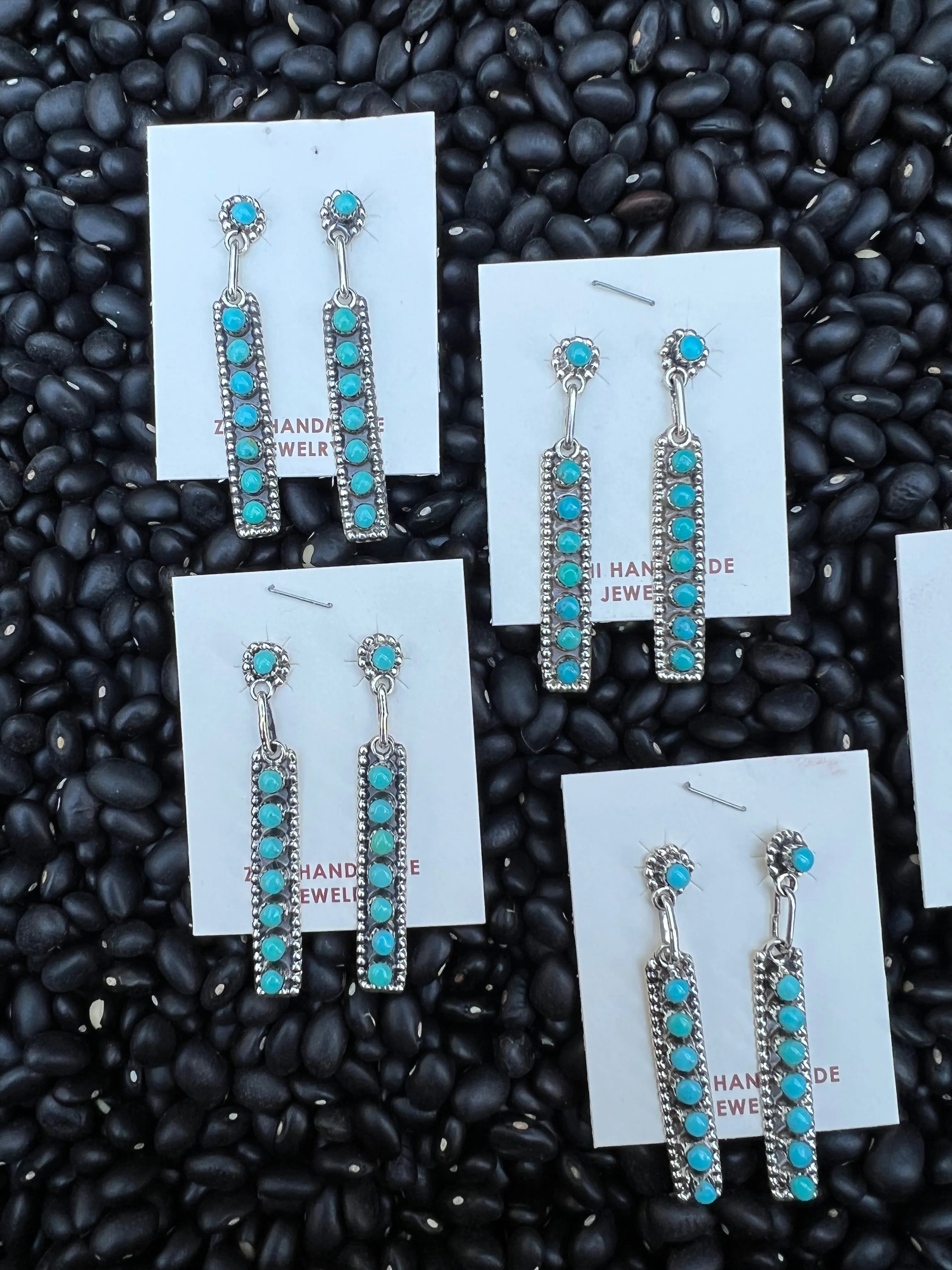 8 stone turquoise dangles