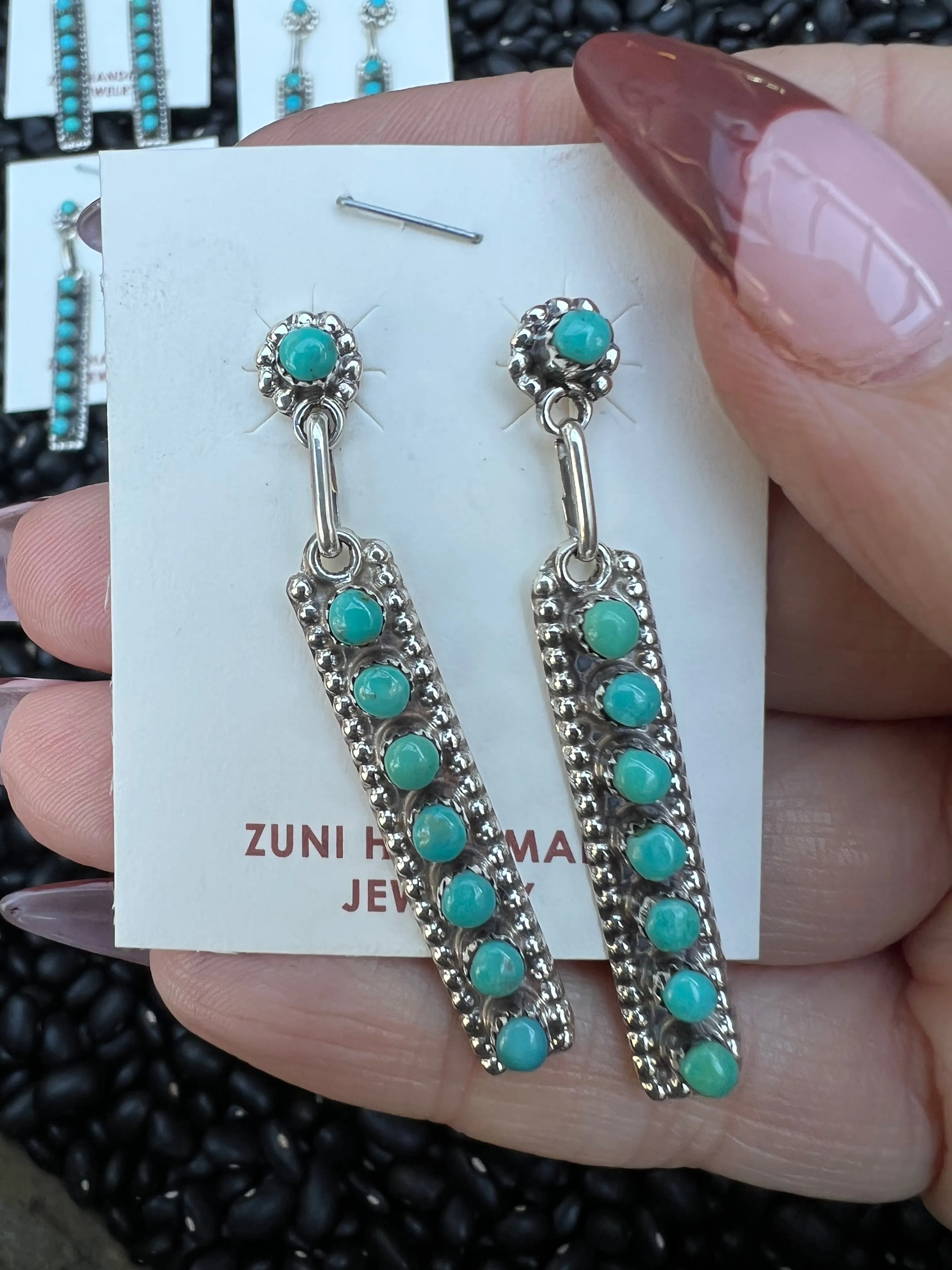 8 stone turquoise dangles