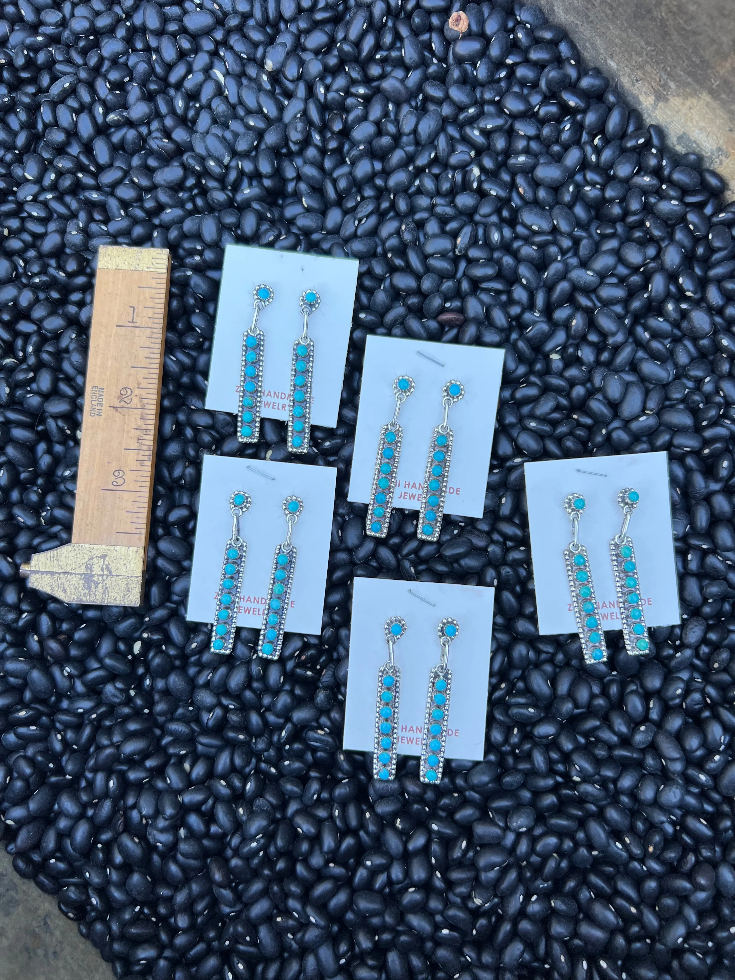 8 stone turquoise dangles