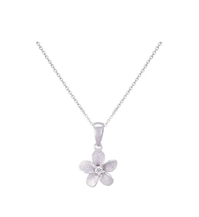 8mm 14k Plumeria Pendant with 0.02 carats diamond