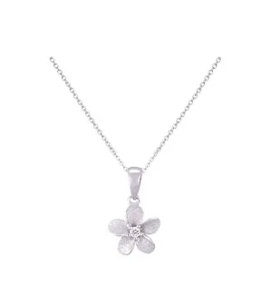 8mm 14k Plumeria Pendant with 0.02 carats diamond