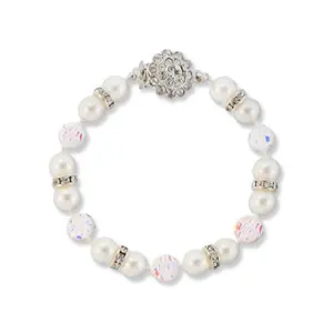 8mm Pearl Bracelet with AB Crystal