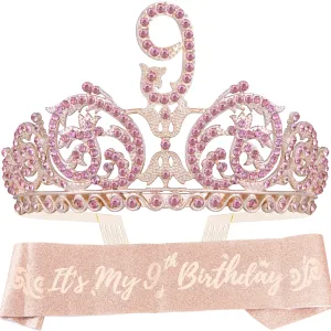 9th Birthday, 9th Birthday Decorations for Girls, 9th Birthday Crown,9th Birthday Gifts