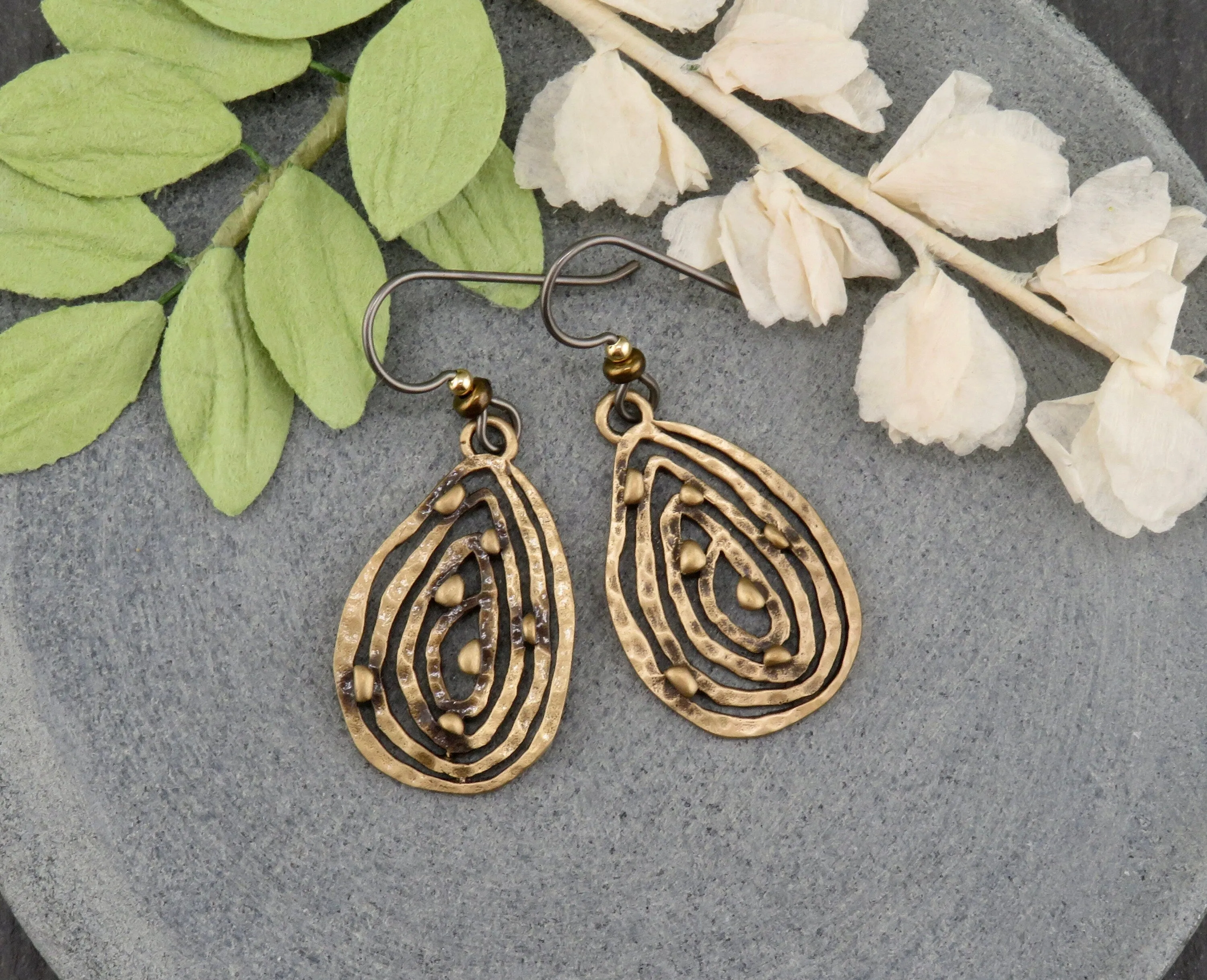Abstract Bronze Earrings
