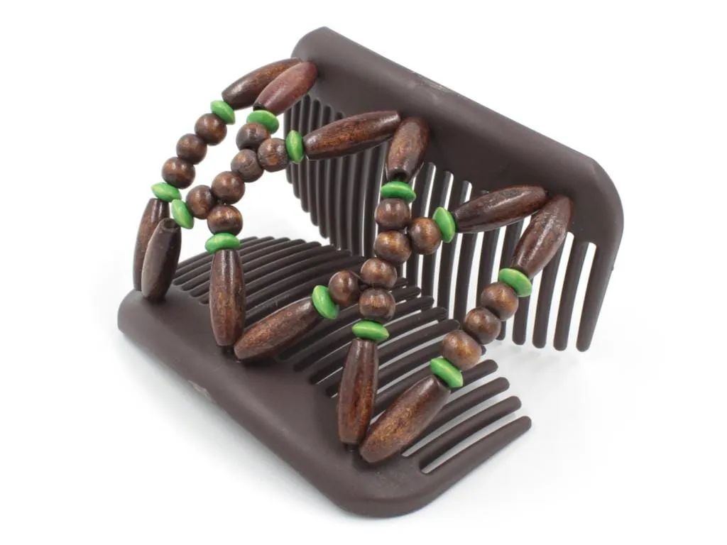 African Butterfly Hair Comb - Beada Brown 231