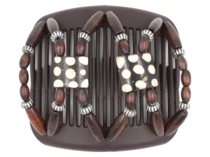 African Butterfly Hair Comb - Stones & Bones Brown 113