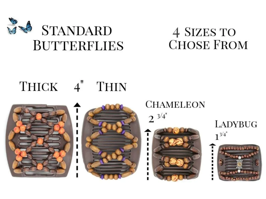 African Butterfly Thick Hair Comb - Ndalena Clear 105