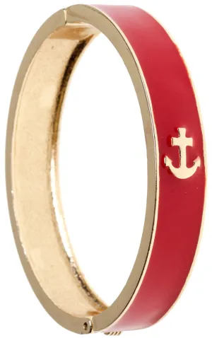 ANCHOR ENAMEL HINGE BRACELET RED