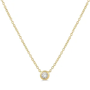 Ashi .10ct Diamond Bezel Necklace