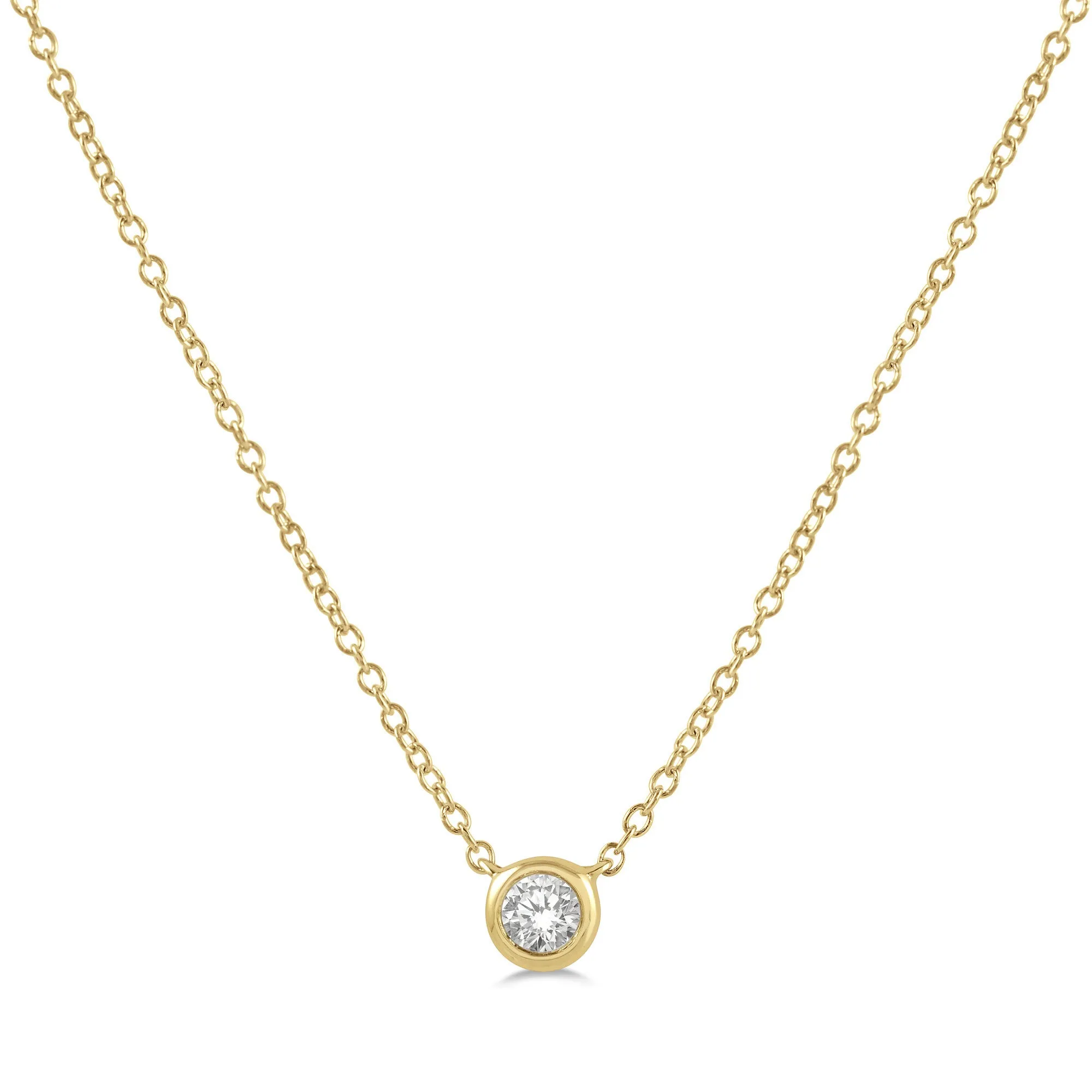 Ashi .10ct Diamond Bezel Necklace