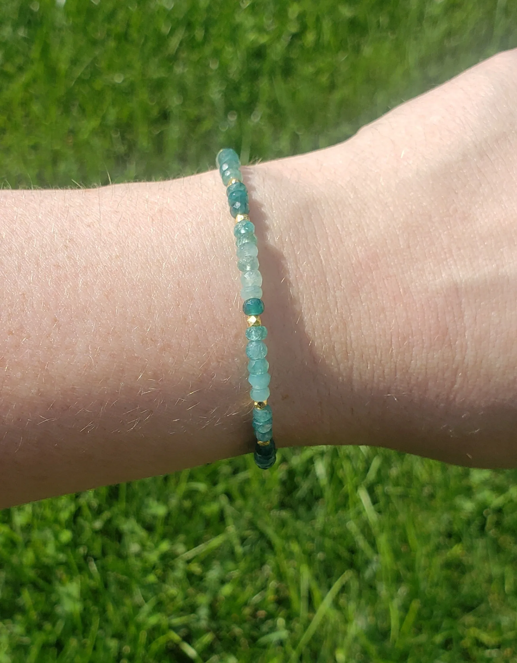 AVF Grandidierite  & Gold Beaded Bracelet (SI3655)