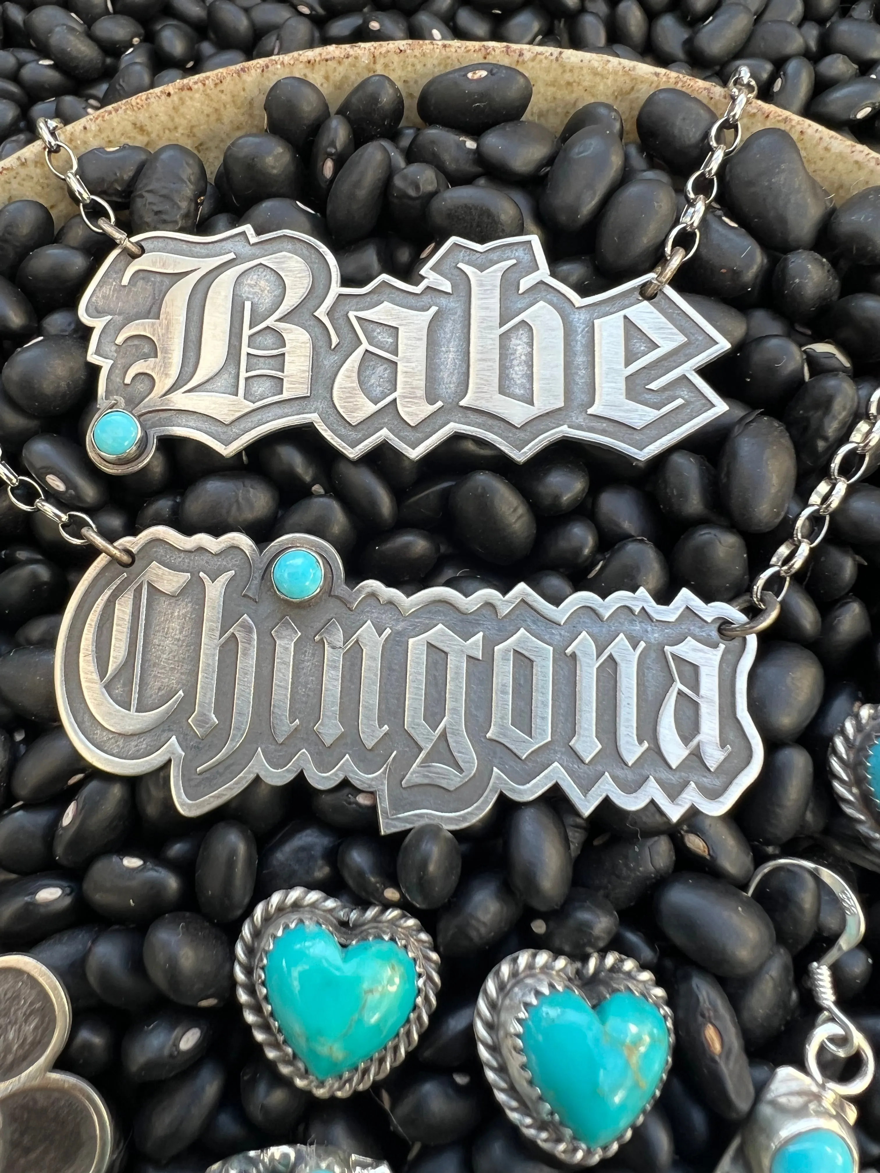 Babe necklace nameplate 18” sterling silver