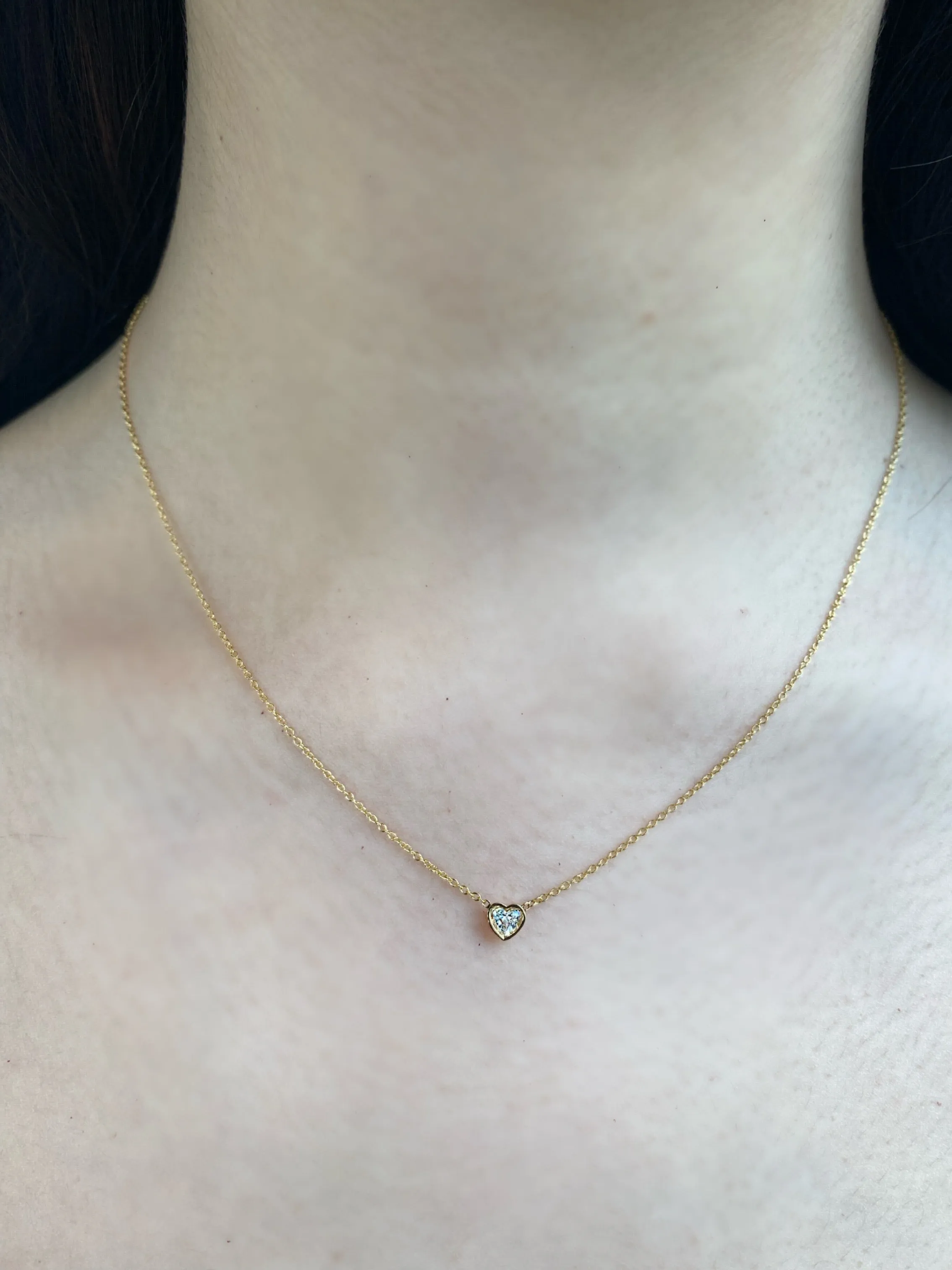 Bezel Set Heart Diamond Necklace