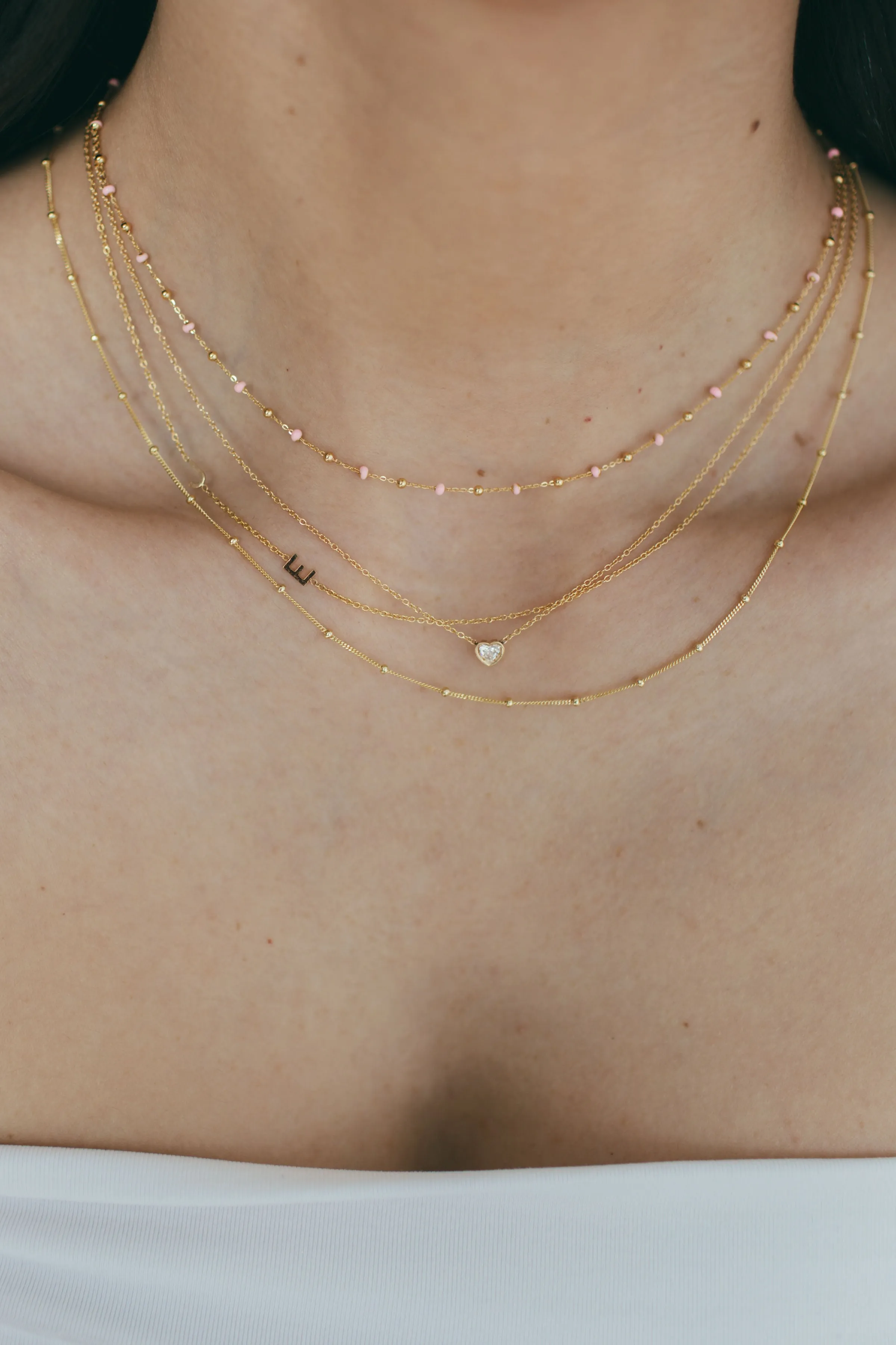 Bezel Set Heart Diamond Necklace