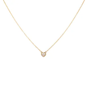 Bezel Set Heart Diamond Necklace