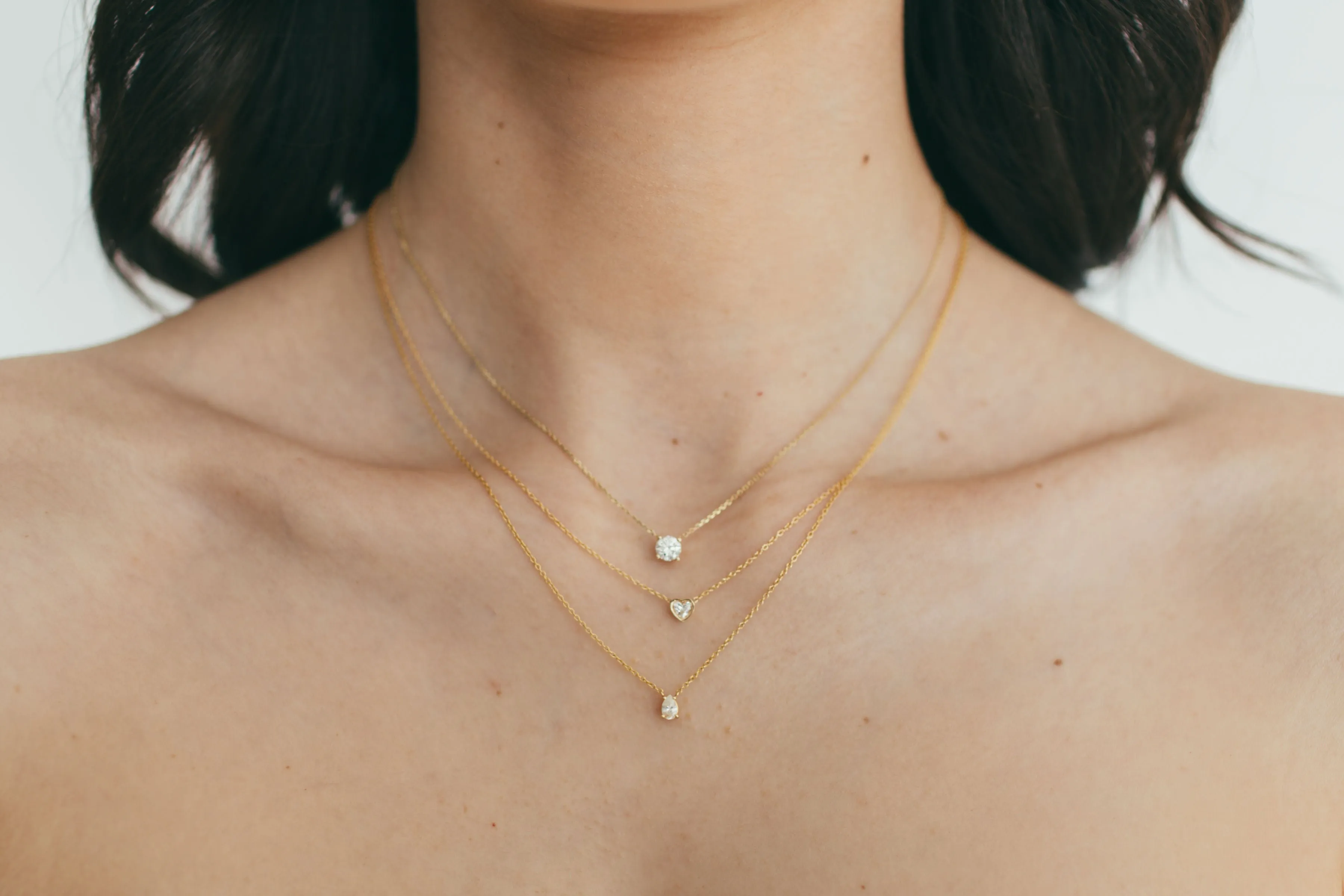 Bezel Set Heart Diamond Necklace