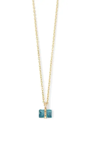 Bezel Wrapped Blue Topaz Necklace