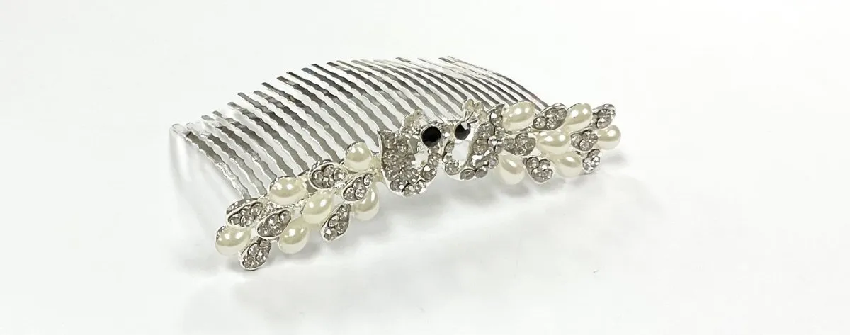 Black & Clear Diamanté Hair Clip