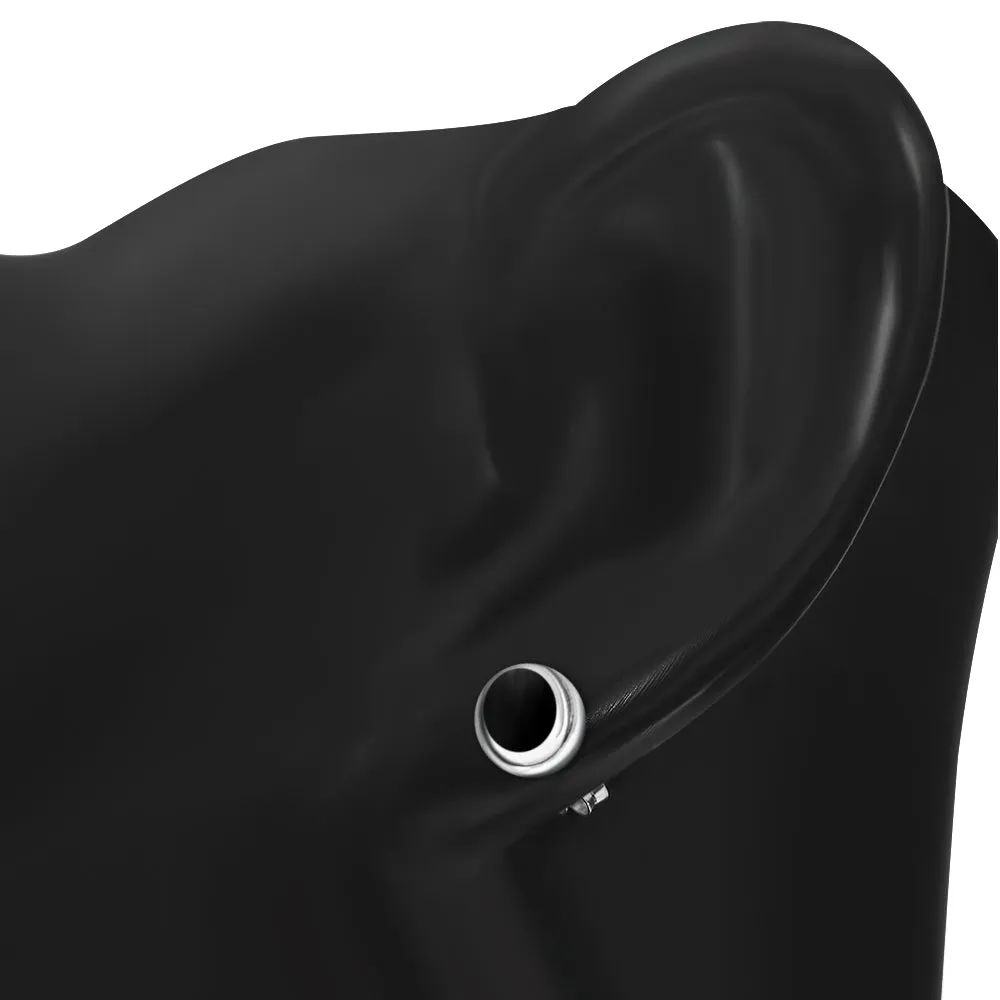 Black Onyx Oval Stud Silver Earrings