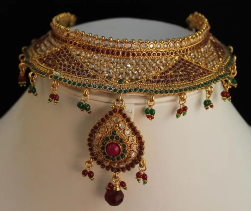 Bridal Set 976 Polki Indian Bridal Ethnic Jewelry Necklace Set