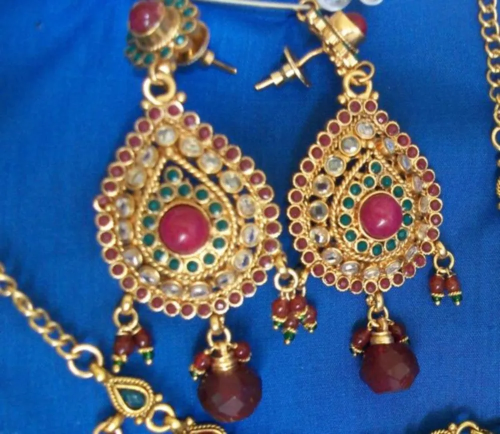 Bridal Set 976 Polki Indian Bridal Ethnic Jewelry Necklace Set