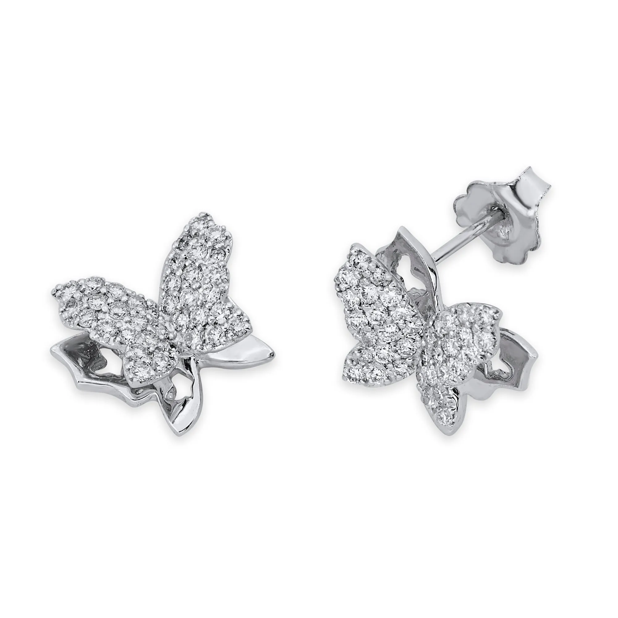 Butterfly Diamond Necklace & Earrings Set