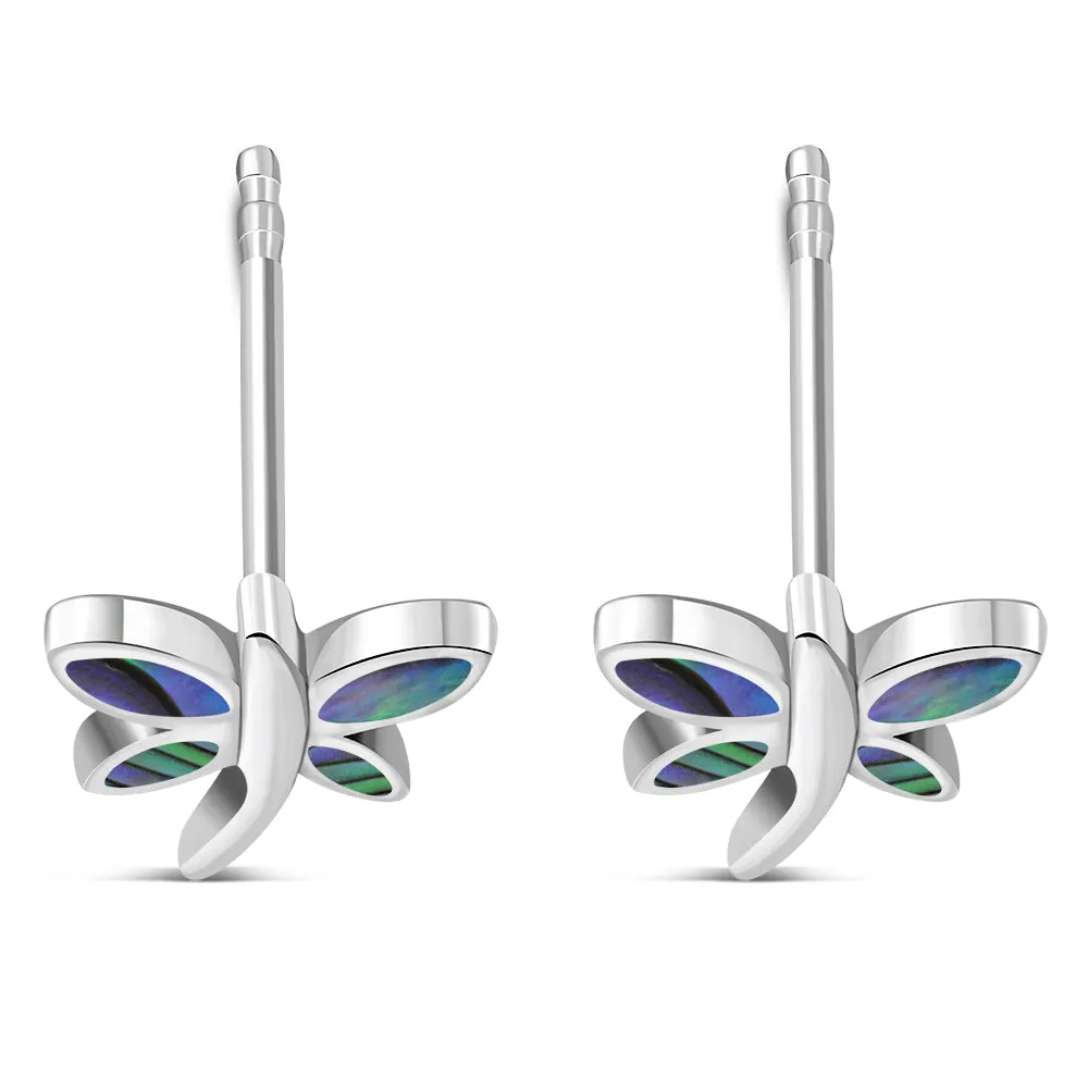 Butterfly Stud Abalone Shell Sterling Silver Earrings