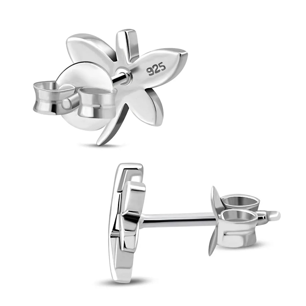 Butterfly Stud Abalone Shell Sterling Silver Earrings