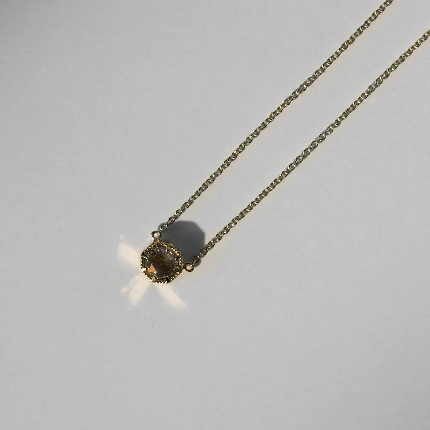Crown Bezel Diamond Necklace