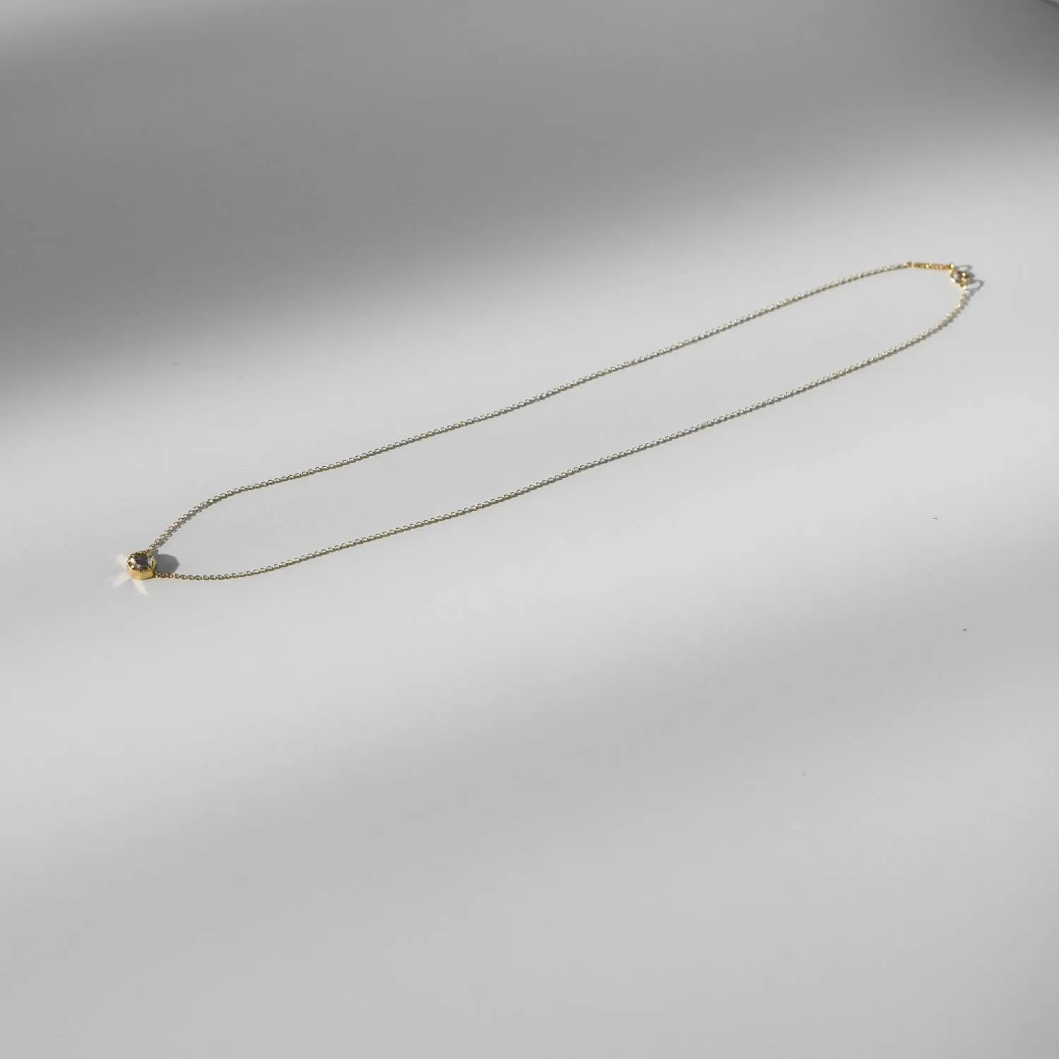 Crown Bezel Diamond Necklace