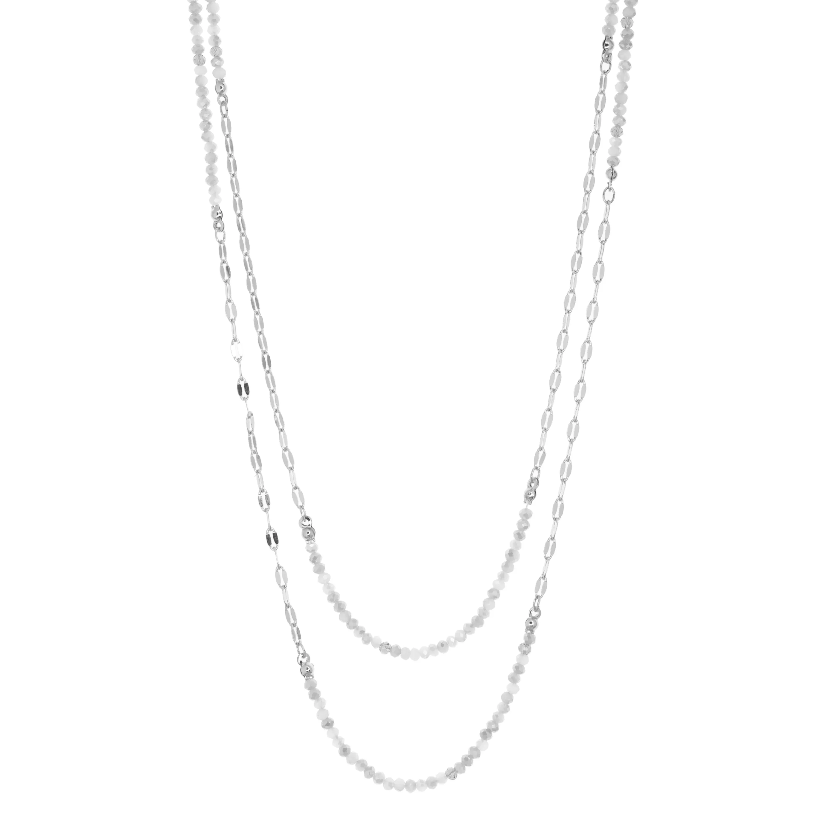 crystal bead and chain necklace