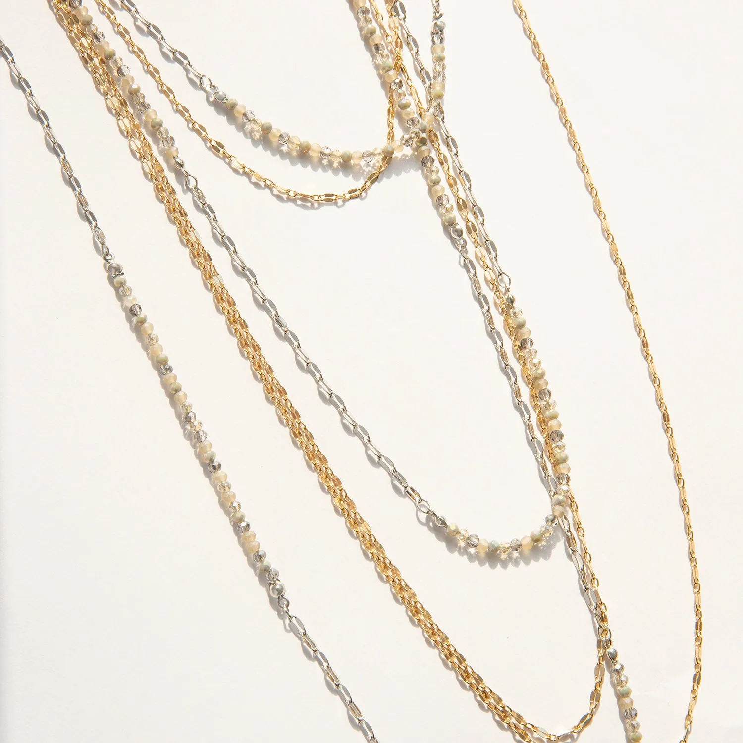 crystal bead and chain necklace