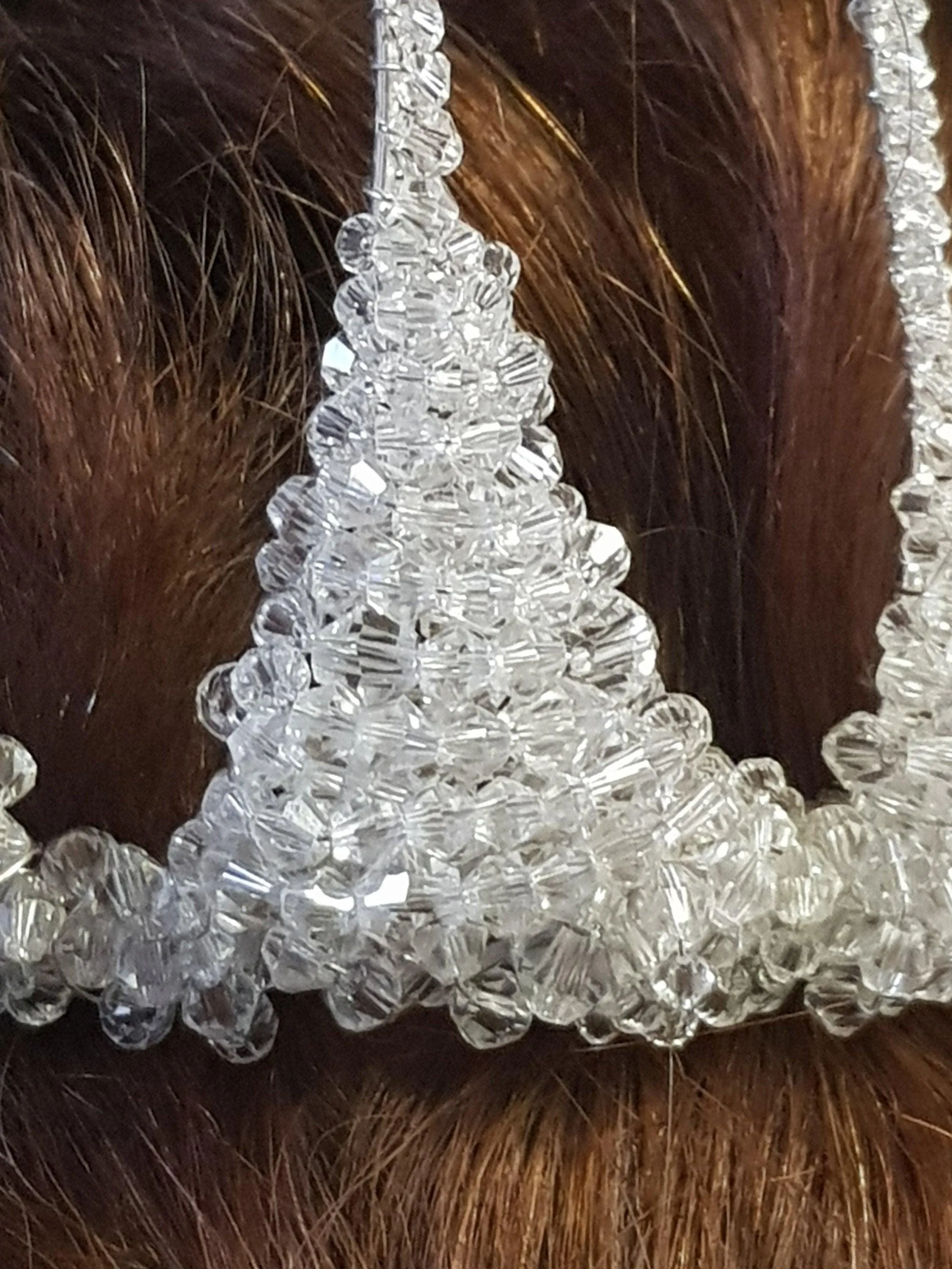 Crystal tiara crown, Couture inspired, modern crystal tiara, Ab crystal beads by Crystal wedding uk