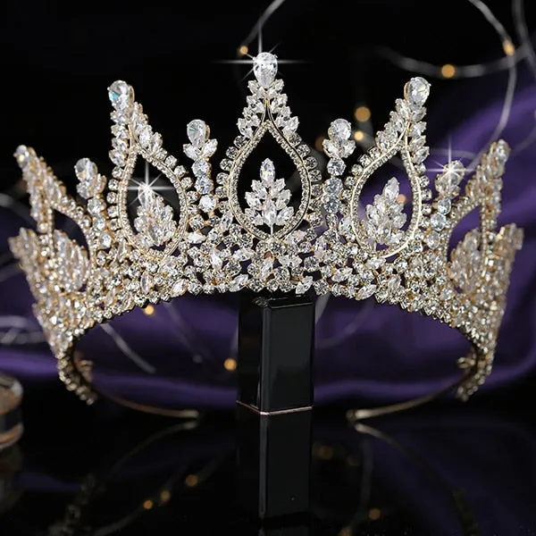 Cubic Zirconia Princess Pageant Wedding Hair Accessory Tiara Crown