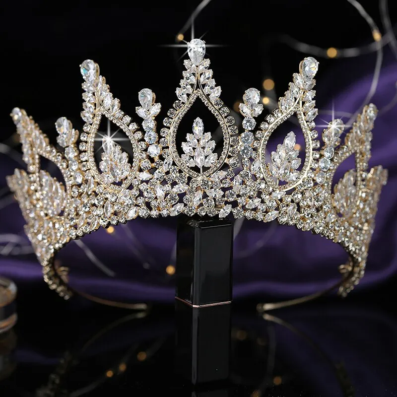 Cubic Zirconia Princess Pageant Wedding Hair Accessory Tiara Crown