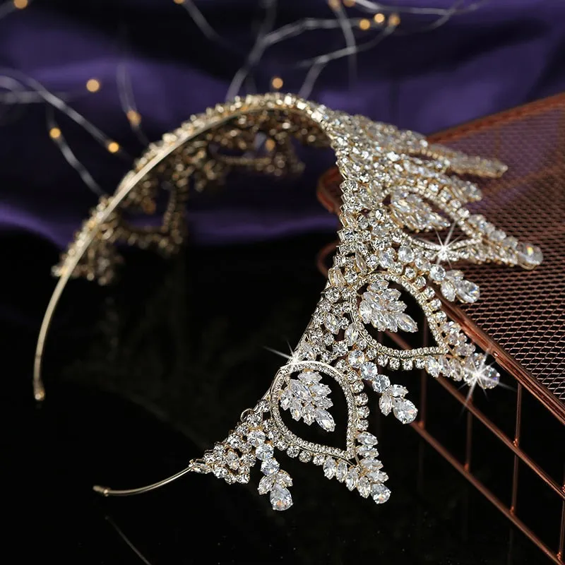 Cubic Zirconia Princess Pageant Wedding Hair Accessory Tiara Crown