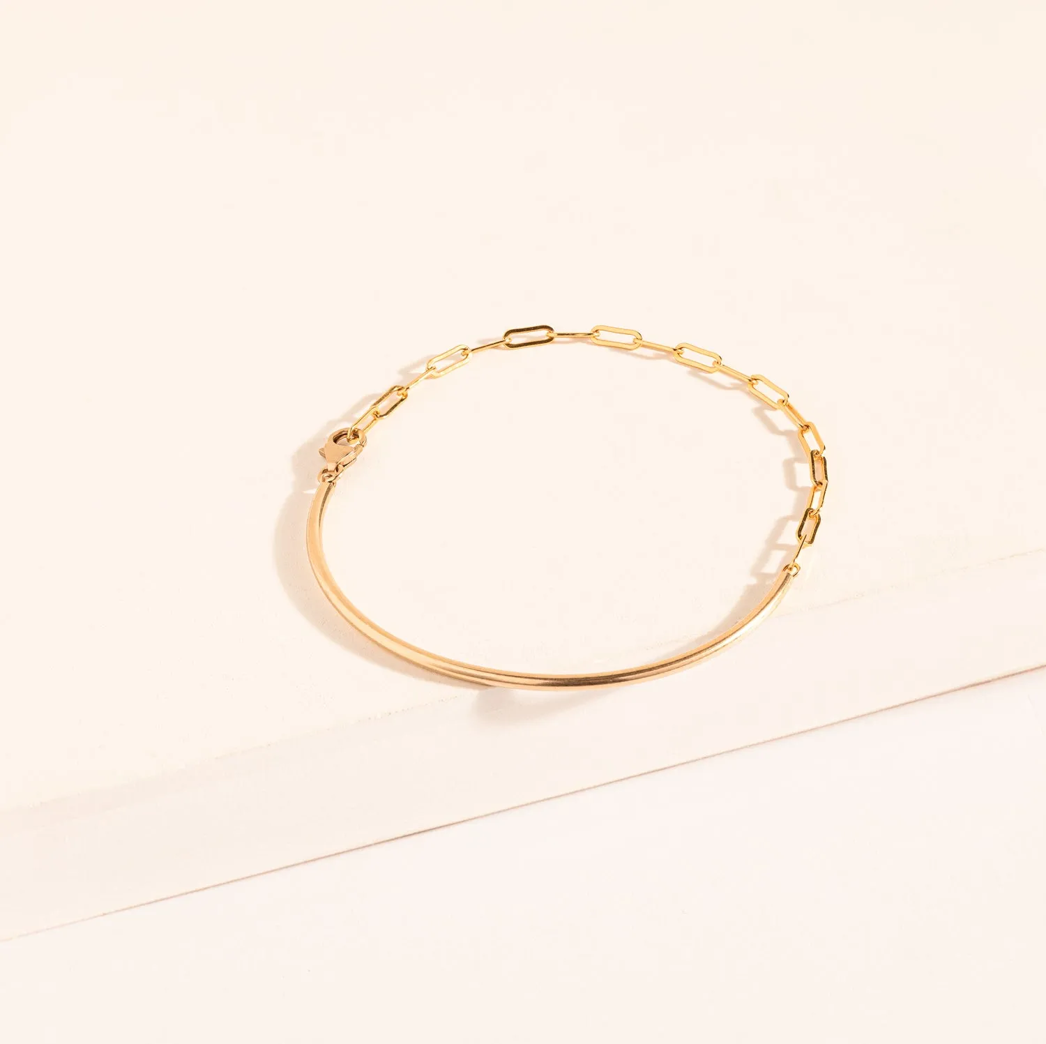 Curve Bar Link Chain Bracelet