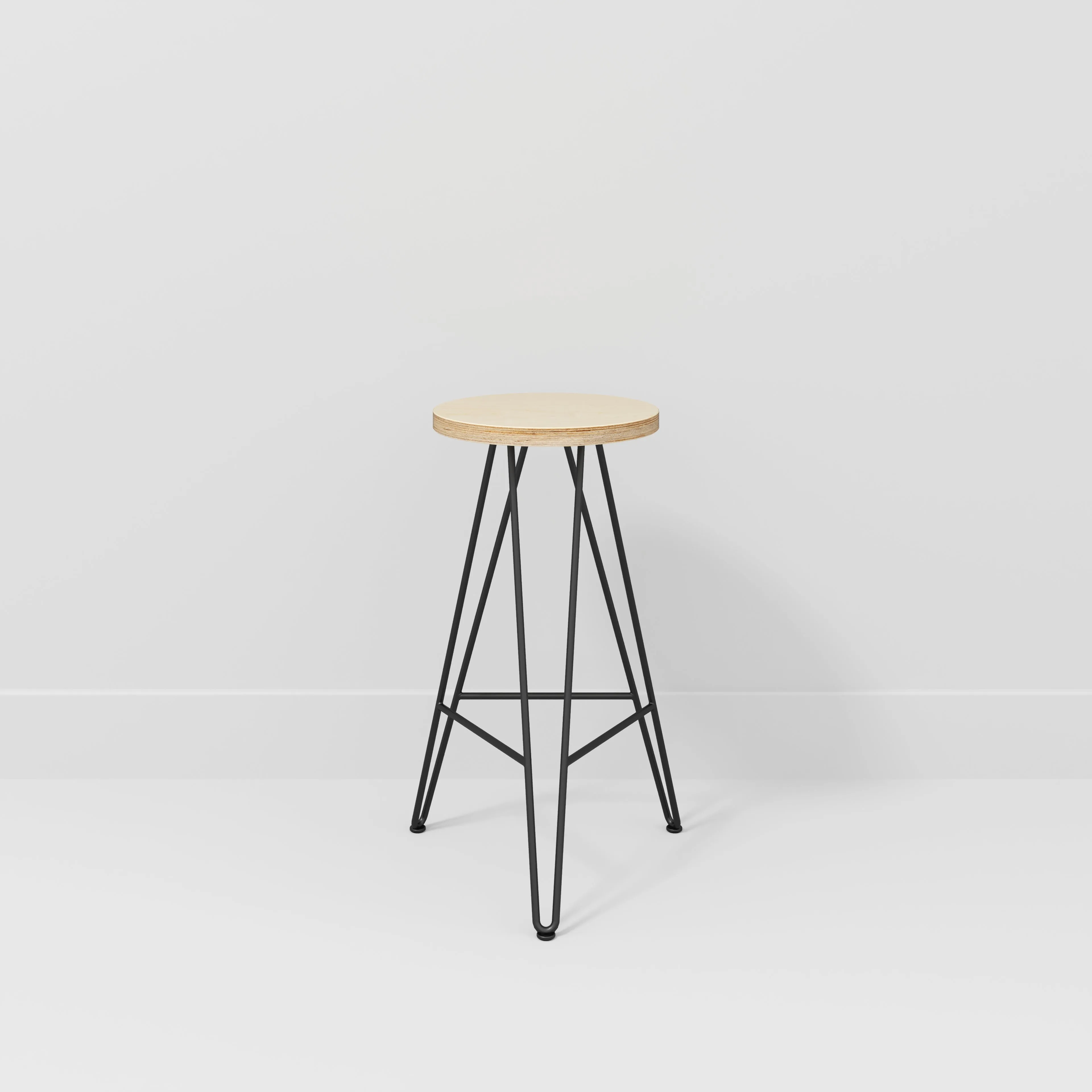Custom Plywood Bar Stool with Hairpin Base