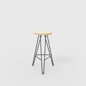 Custom Plywood Bar Stool with Hairpin Base