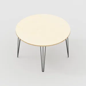 Custom Plywood Round Table with Hairpin Legs